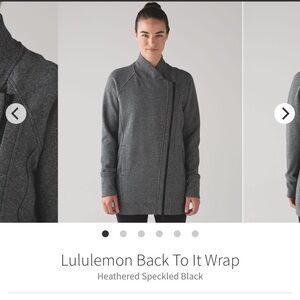 Lululemon Heathered Black Scuba Wrap